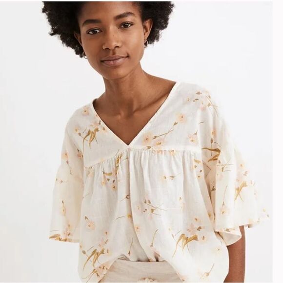 Madewell flutter sleeve rhyme top in floral print - Picture 7 of 13